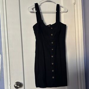 Hollister Black Button-Front Mini Dress
